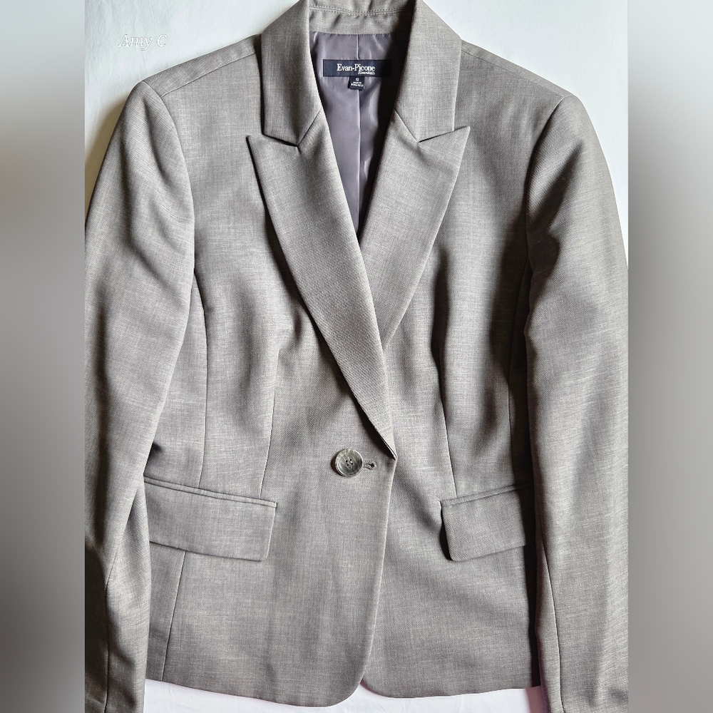 Evan Picone Women's Gray Blazer Fully Lined Size 12